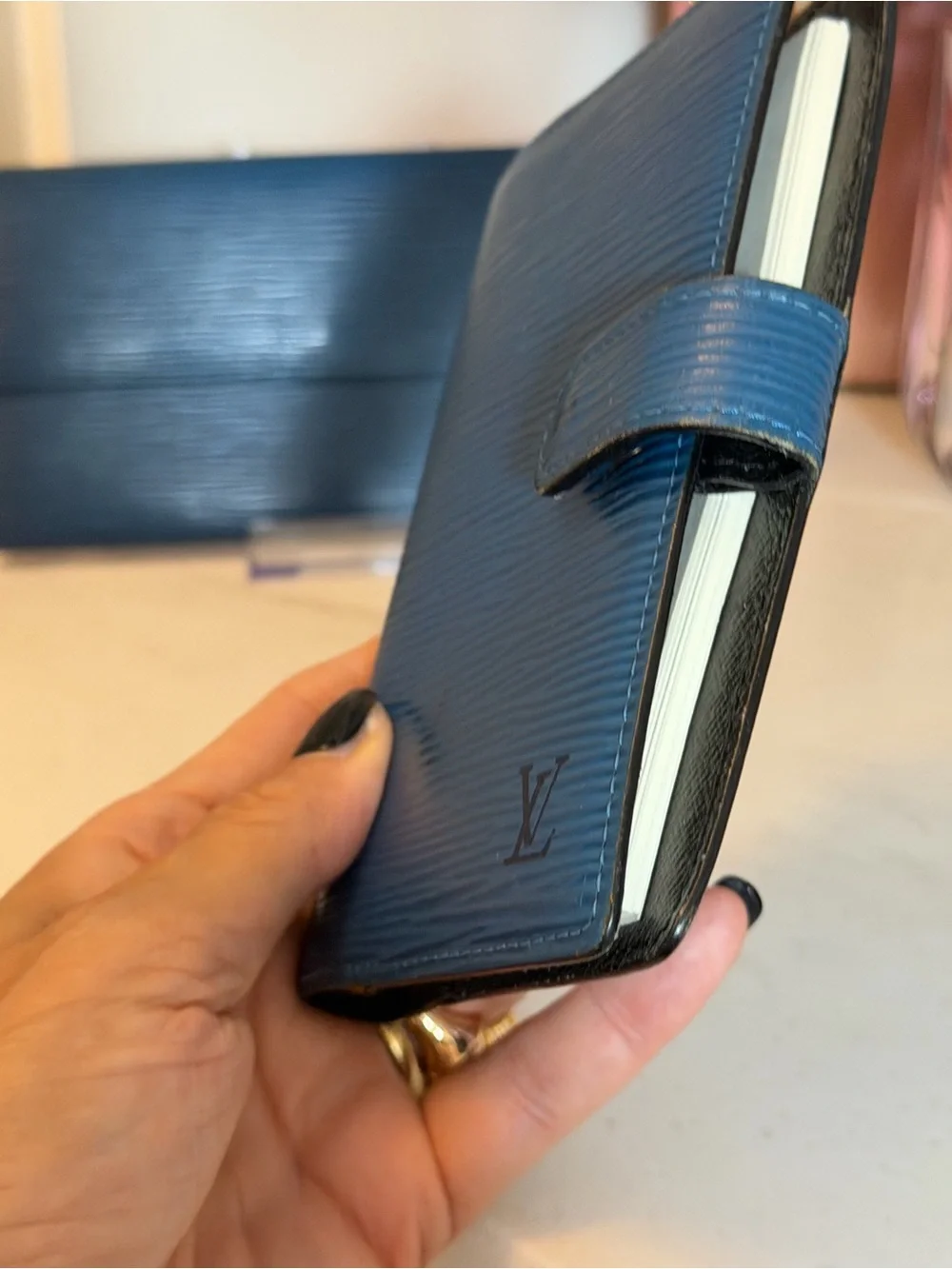 Louis Vuitton Blue Epi Leather Agenda Planner